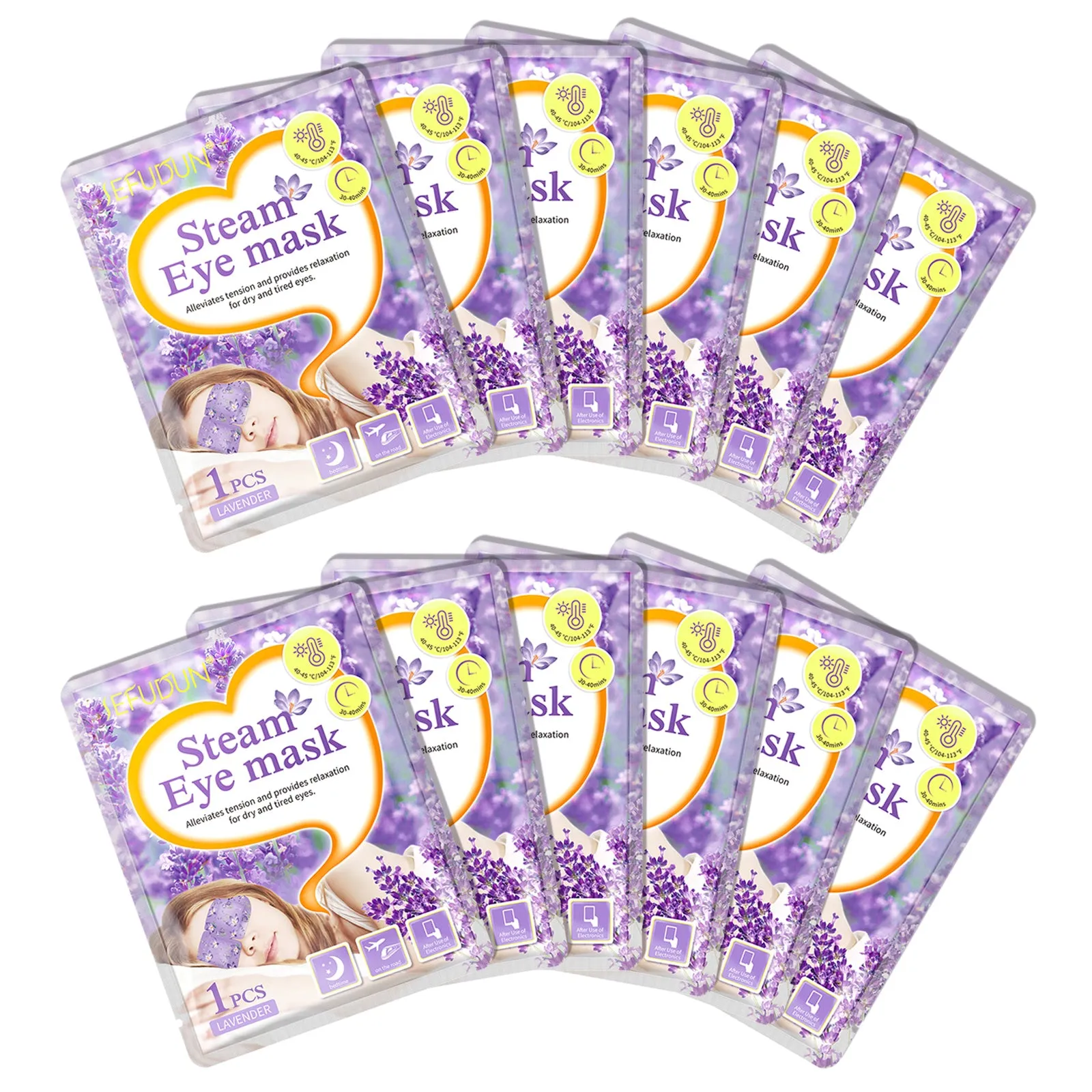 SEFUDUN Steam Eye Mask- Lavender Steam Eye Mask for dry and tired eyes,A Perfect Gift for Women Men Student and More(12 PCS)