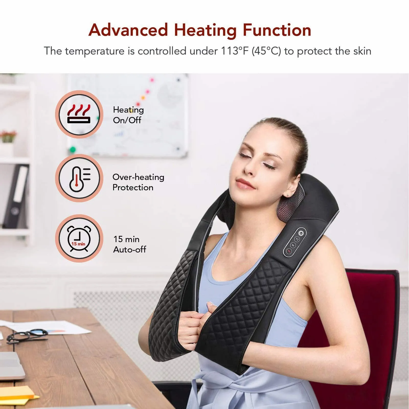 Shiatsu Neck and Back Massager with Heat Electric Shoulder Massagers