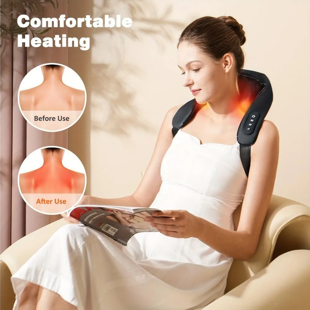 shiatsu neck pillow shoulder kneading thermal selfcare therapy massager ✈️ free.shipping