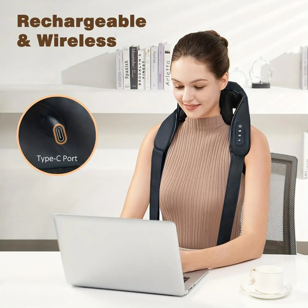 shiatsu neck pillow shoulder kneading thermal selfcare therapy massager ✈️ free.shipping