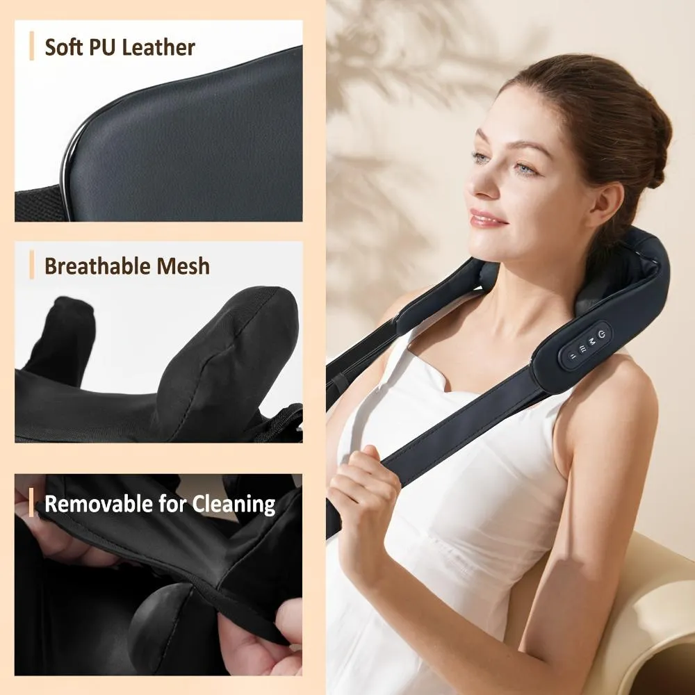 shiatsu neck pillow shoulder kneading thermal selfcare therapy massager ✈️ free.shipping