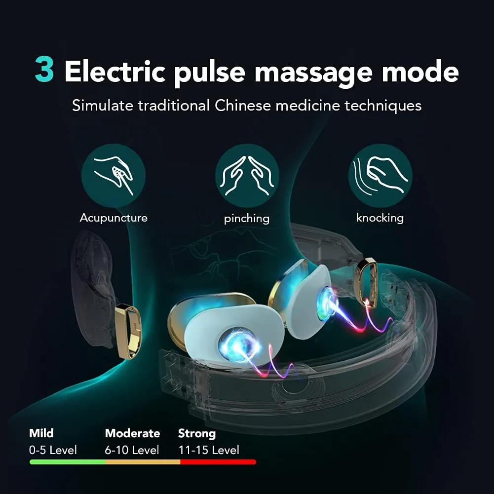 SKG K4 Neck Massager with Heat, Cordless Neck Massager for Pain Relief, Electric Neckology Cervical Massager