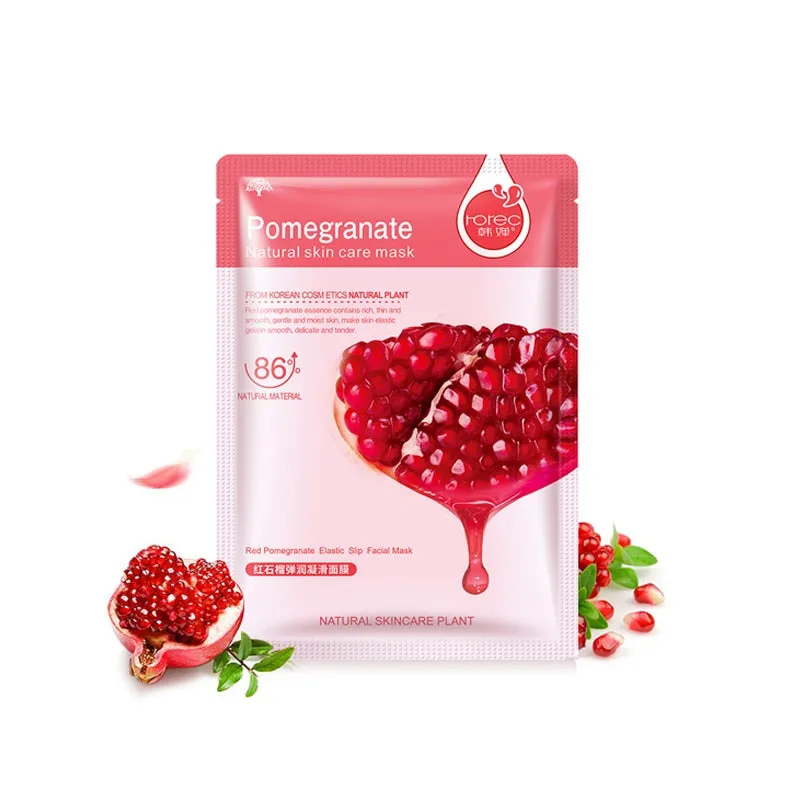 Skin Care Six Fruit Plant Facial Mask Moisturizing Oil-control Blueberry Cucumber Pomegranate Fruit Aloe Face Mask