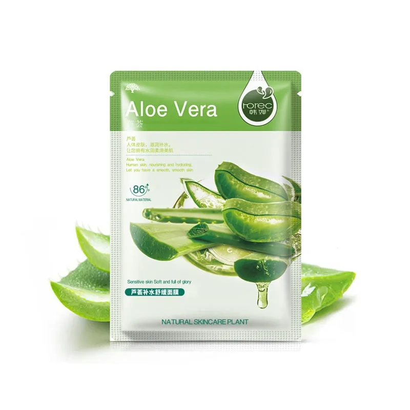 Skin Care Six Fruit Plant Facial Mask Moisturizing Oil-control Blueberry Cucumber Pomegranate Fruit Aloe Face Mask