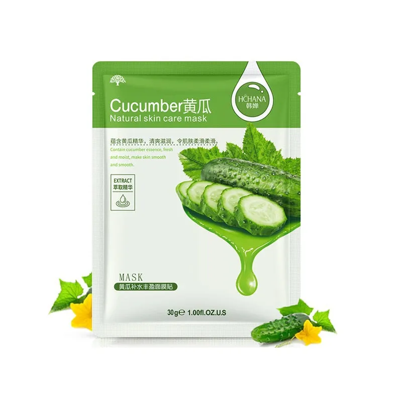 Skin Care Six Fruit Plant Facial Mask Moisturizing Oil-control Blueberry Cucumber Pomegranate Fruit Aloe Face Mask