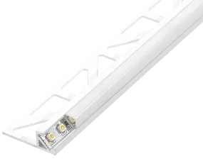 SQUARELINE LED Basic Edging Profile 11/32 in - White - Aluminum - Tile Edge Trim - by Dural