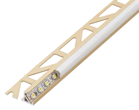SQUARELINE LED Basic Edging Profile 7/16 in - Champagne - Aluminum - Tile Edge Trim - by Dural