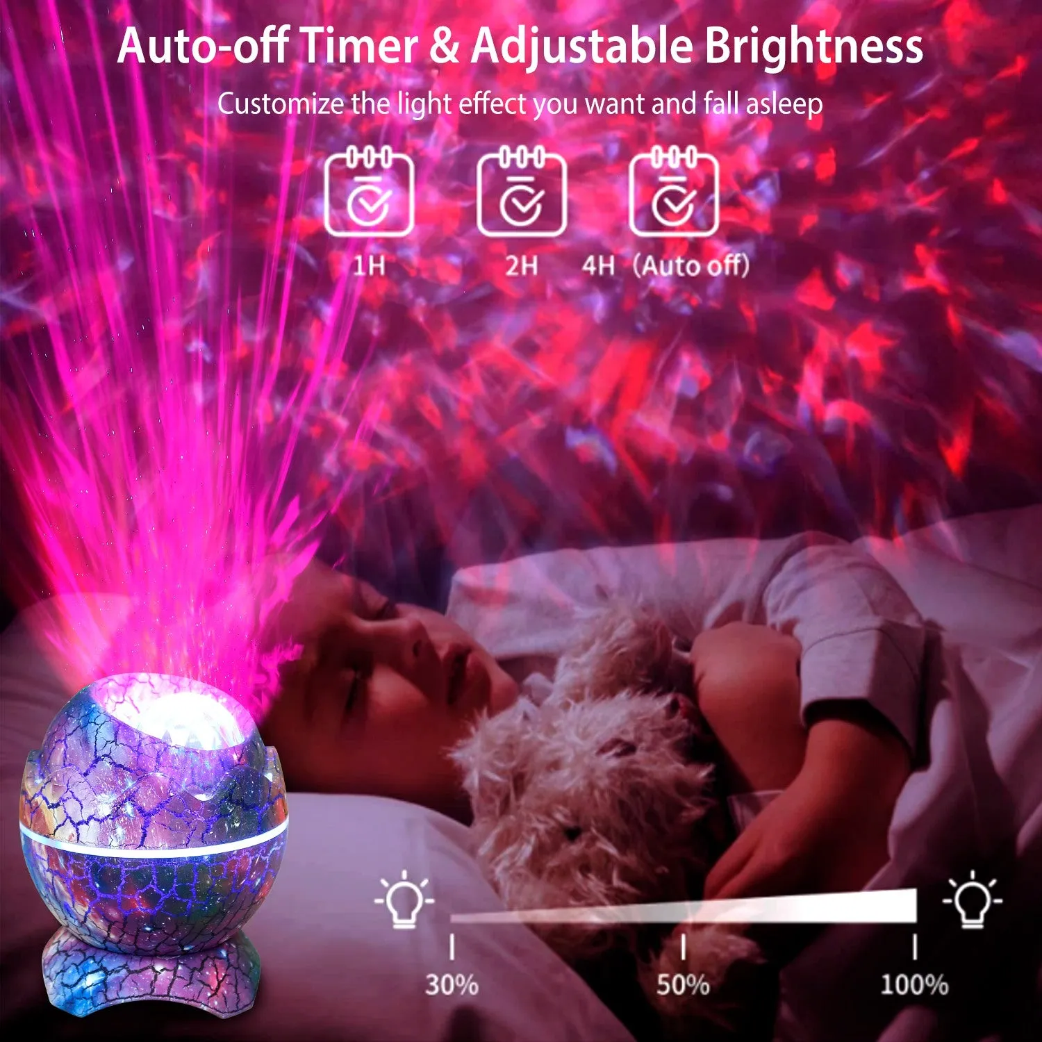 Star Project Lamp Galaxy Light Dinosaur Egg with Wireless Speaker and Remote Control