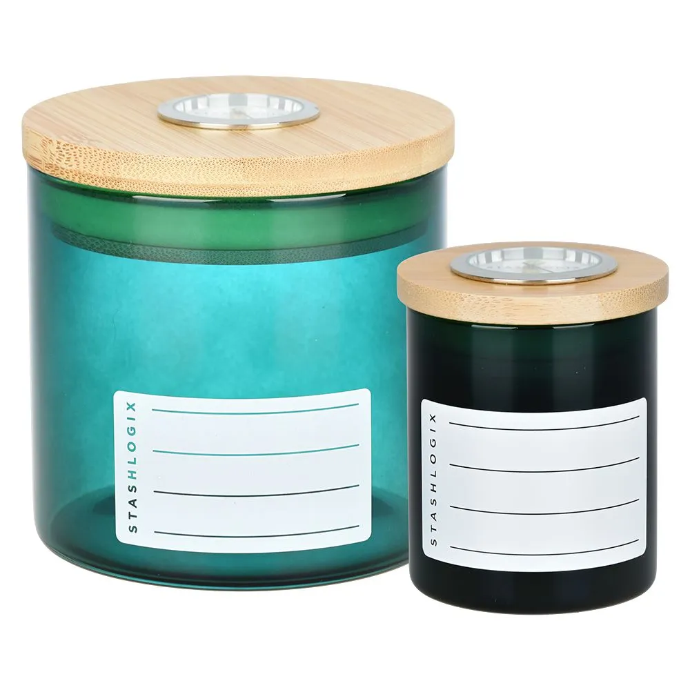 Stashlogix Bamboo & UV Glass SmartJar
