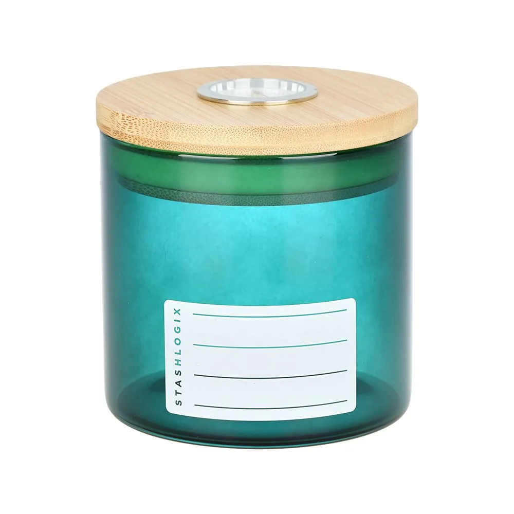 Stashlogix Bamboo & UV Glass SmartJar