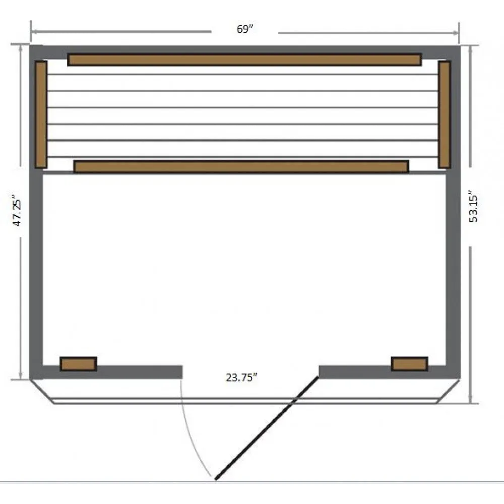 SunRay 4 Person Cedar Sauna w/Carbon Heaters - HL400K Sequioa