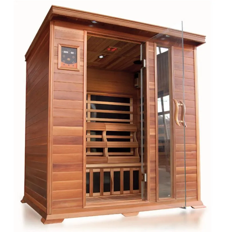 SunRay 4 Person Cedar Sauna w/Carbon Heaters - HL400K Sequioa