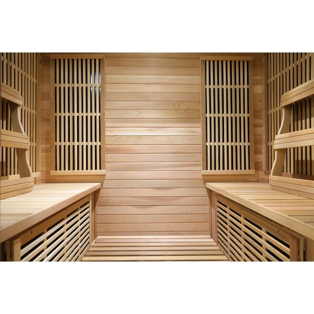 SunRay 4 Person Cedar Sauna w/Carbon Heaters/Side Bench Seating  HL400KS Roslyn