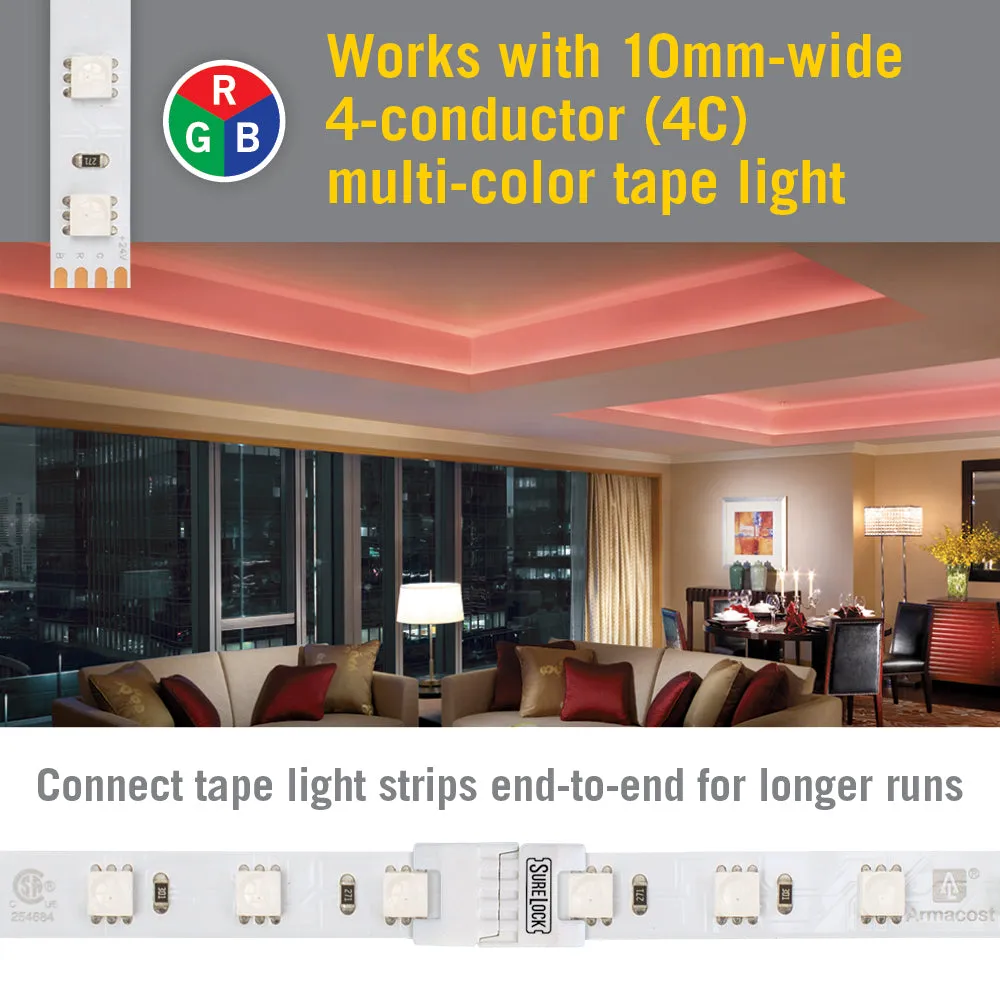 SureLock 4 Pin RGB LED Strip Light Tape to Tape Splice Connectors
