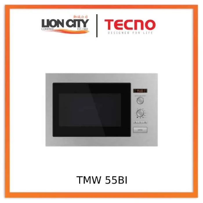 Tecno Uno TMW 55BI Built-in Microwave Oven with Grill Stainless Steel 25L, 900W Microwave, 1200W Grill