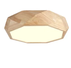 TEVA Octagon Jewel LED Ceiling Lamp in Wood with Safety Mark LED Driver