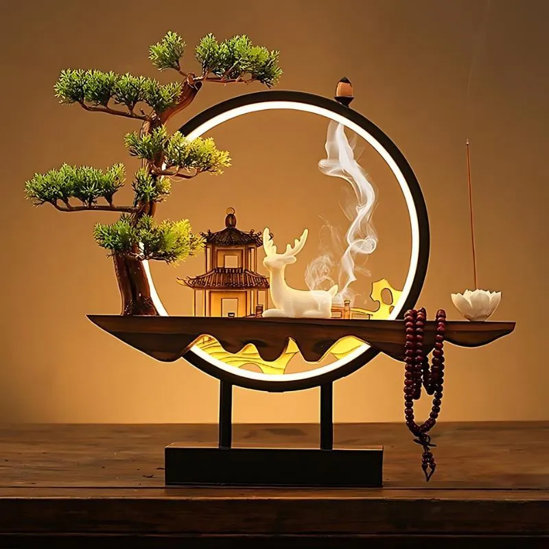 Tranquil Incense Burner Table Lamp