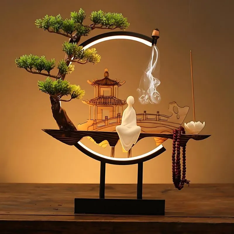 Tranquil Incense Burner Table Lamp