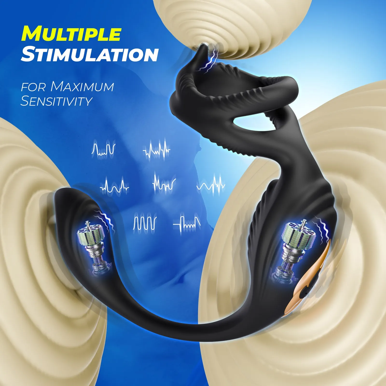 Vibrating Penis Ring with Anal Plug