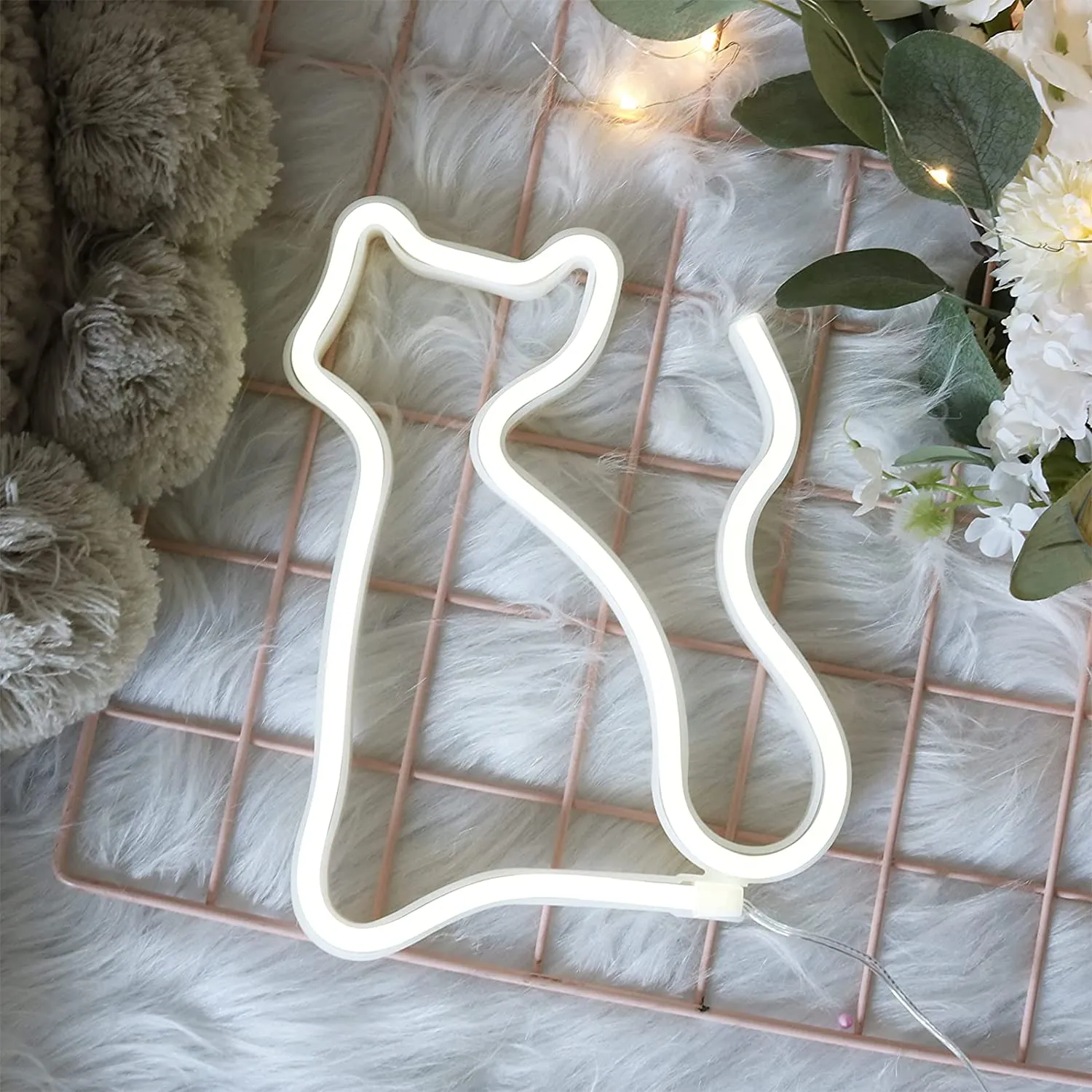 White Neon Cat