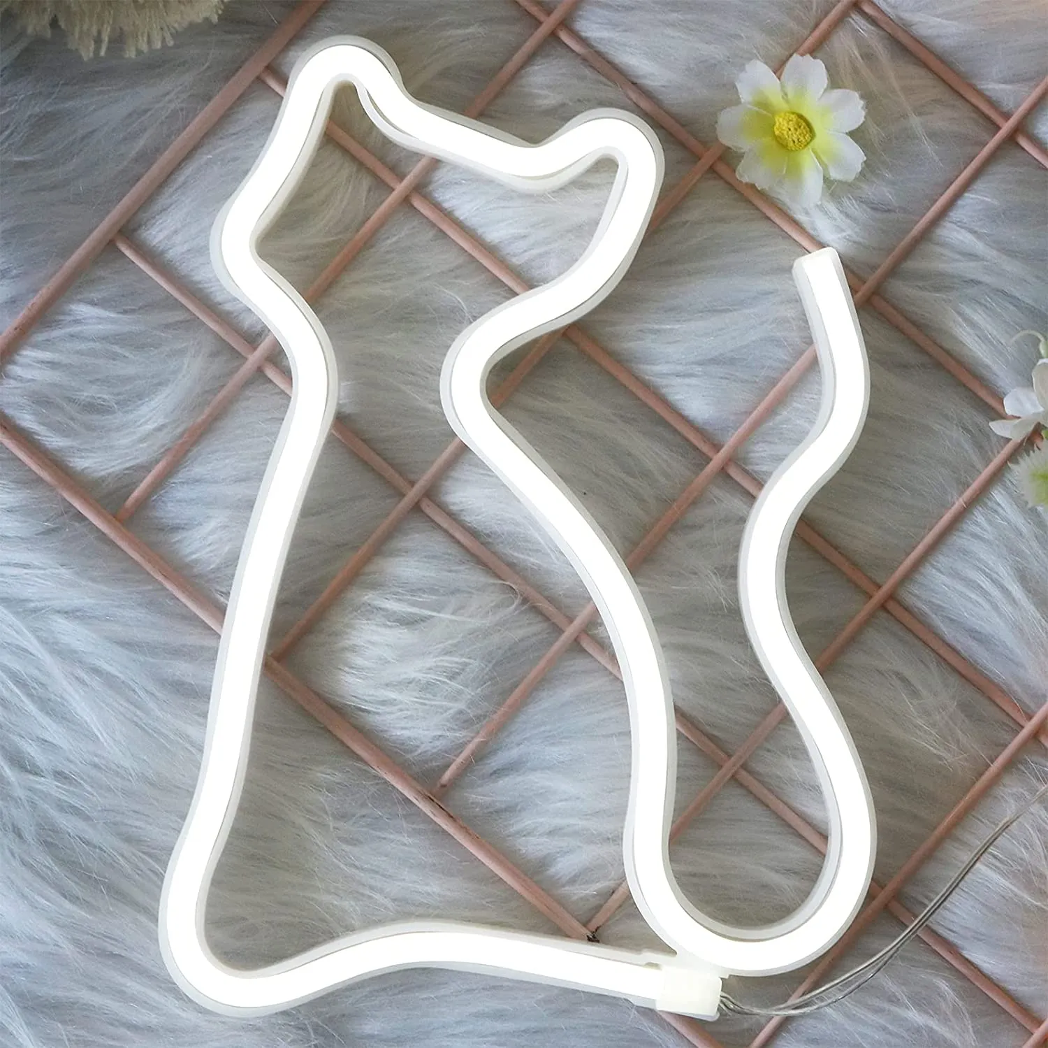 White Neon Cat