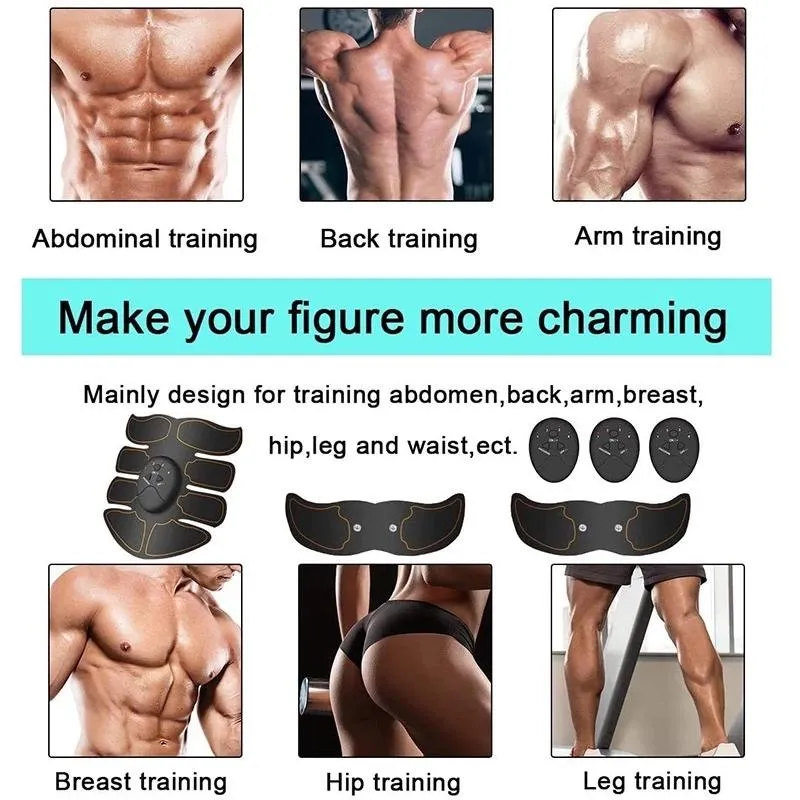 Wireless EMS Muscle Stimulator Toner ABS Abdomen Arm Leg Hip Trainer Weight Loss Fitness Shaping Massager