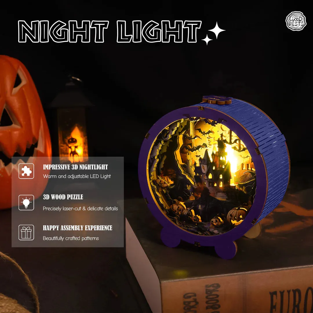 Woodbests - Halloween Castle Kit - 3D Wooden Puzzle Night Light