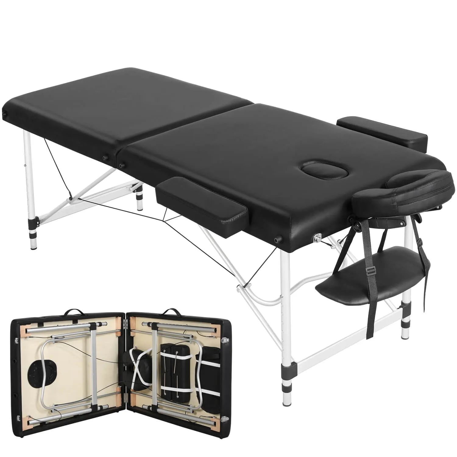 Yaheetech 2 Fold Aluminum Massage Bed 28"