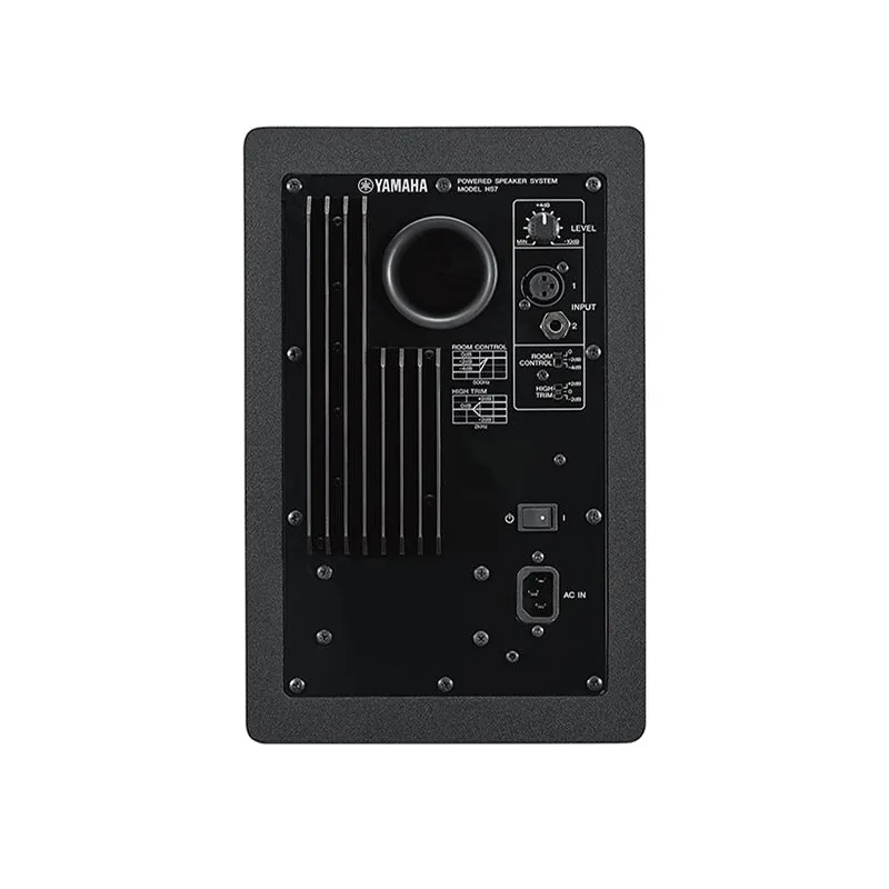 Yamaha HS8 8" 120W 2-Way Bass Reflex Powered Studio Monitor Passive Speaker with Bi-Amplified Nearfield Monitoring, XLR 3 Pin and 3.5mm TRS AUX Inputs and Room and High Trim Controls for Audio Production and Recording (Black, White)