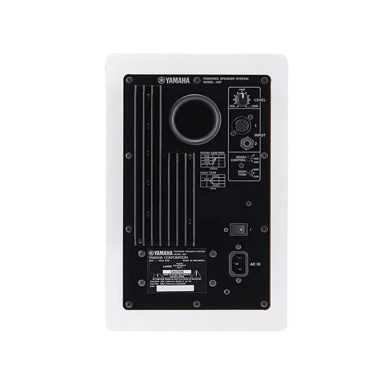 Yamaha HS8 8" 120W 2-Way Bass Reflex Powered Studio Monitor Passive Speaker with Bi-Amplified Nearfield Monitoring, XLR 3 Pin and 3.5mm TRS AUX Inputs and Room and High Trim Controls for Audio Production and Recording (Black, White)