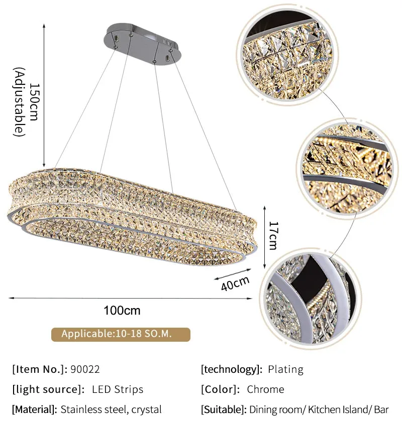 YLK Knani Creative Crystal Chandelier For Dining Room Luxury Home Decor Hanging Lamp