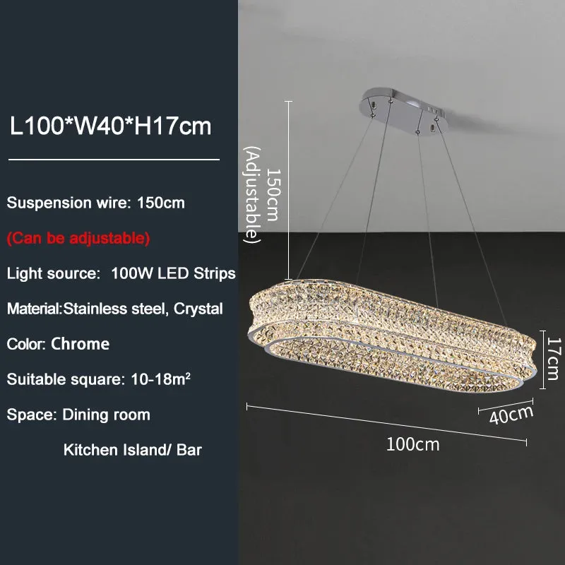 YLK Knani Creative Crystal Chandelier For Dining Room Luxury Home Decor Hanging Lamp