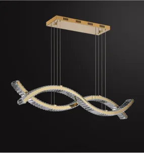 YLK wave design island hang crystal lamp large luxury home decor