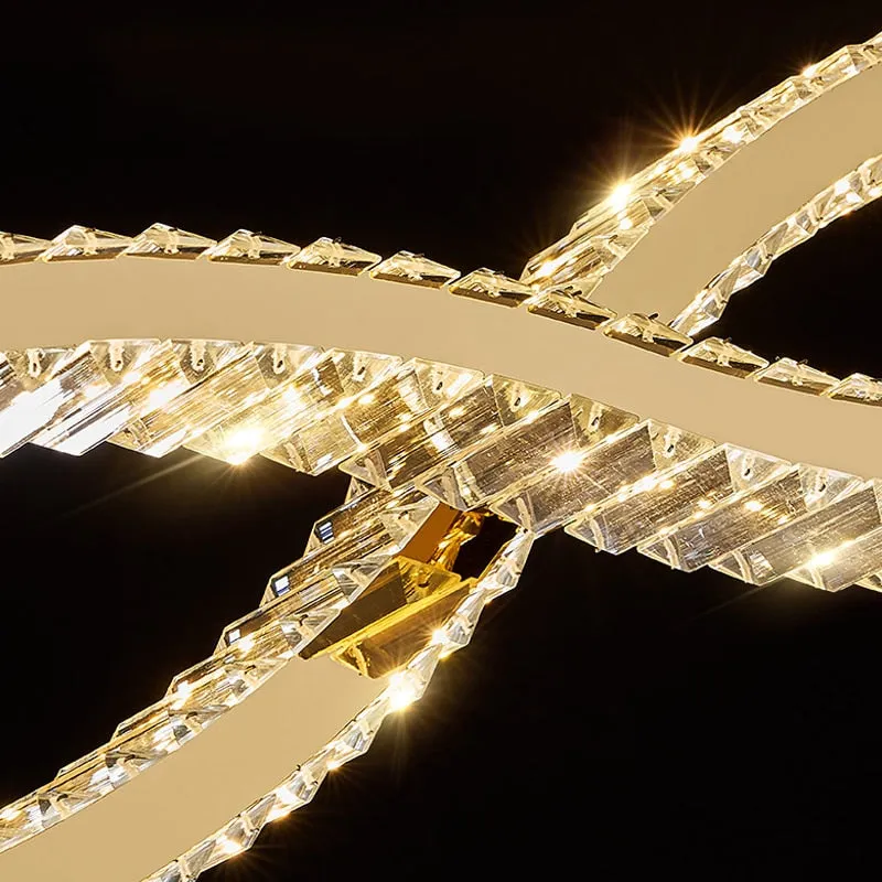 YLK wave design island hang crystal lamp large luxury home decor